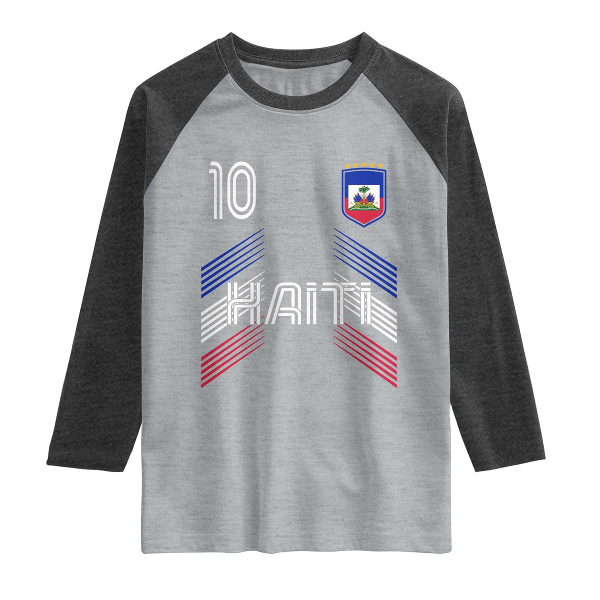 Haiti Soccer Raglan Shirt Haitian Football Fan Pride National Team Support Graphic