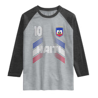 Haiti Soccer Raglan Shirt Haitian Football Fan Pride National Team Support Graphic
