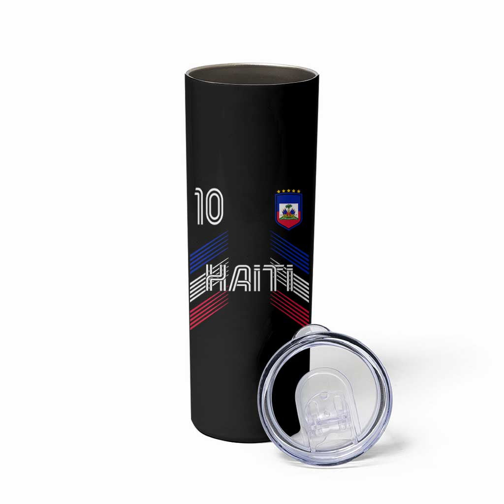 Haiti Soccer Skinny Tumbler Haitian Football Fan Pride National Team Support Graphic