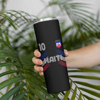 Haiti Soccer Skinny Tumbler Haitian Football Fan Pride National Team Support Graphic