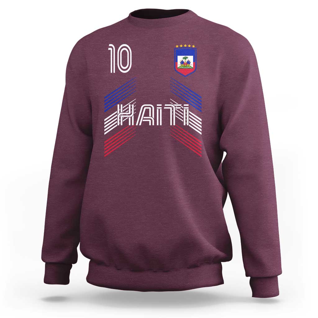 Haiti Soccer Sweatshirt Haitian Football Fan Pride National Team Support Graphic