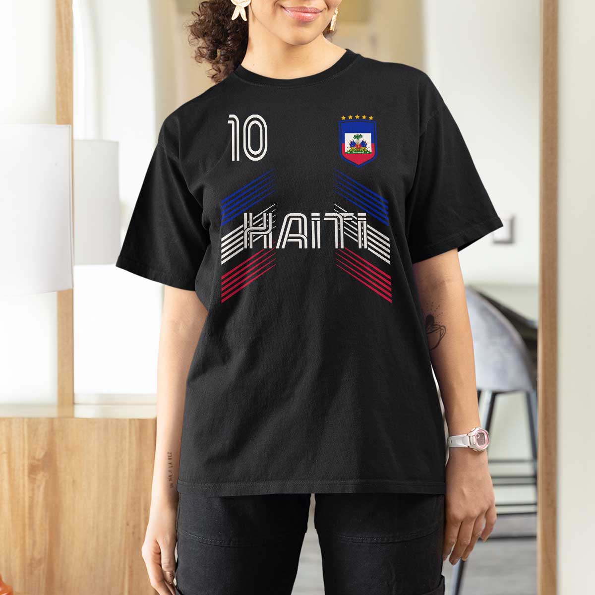 Haiti Soccer T Shirt For Women Haitian Football Fan Pride National Team Support Graphic