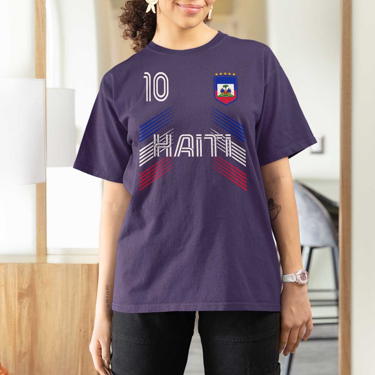 Haiti Soccer T Shirt For Women Haitian Football Fan Pride National Team Support Graphic