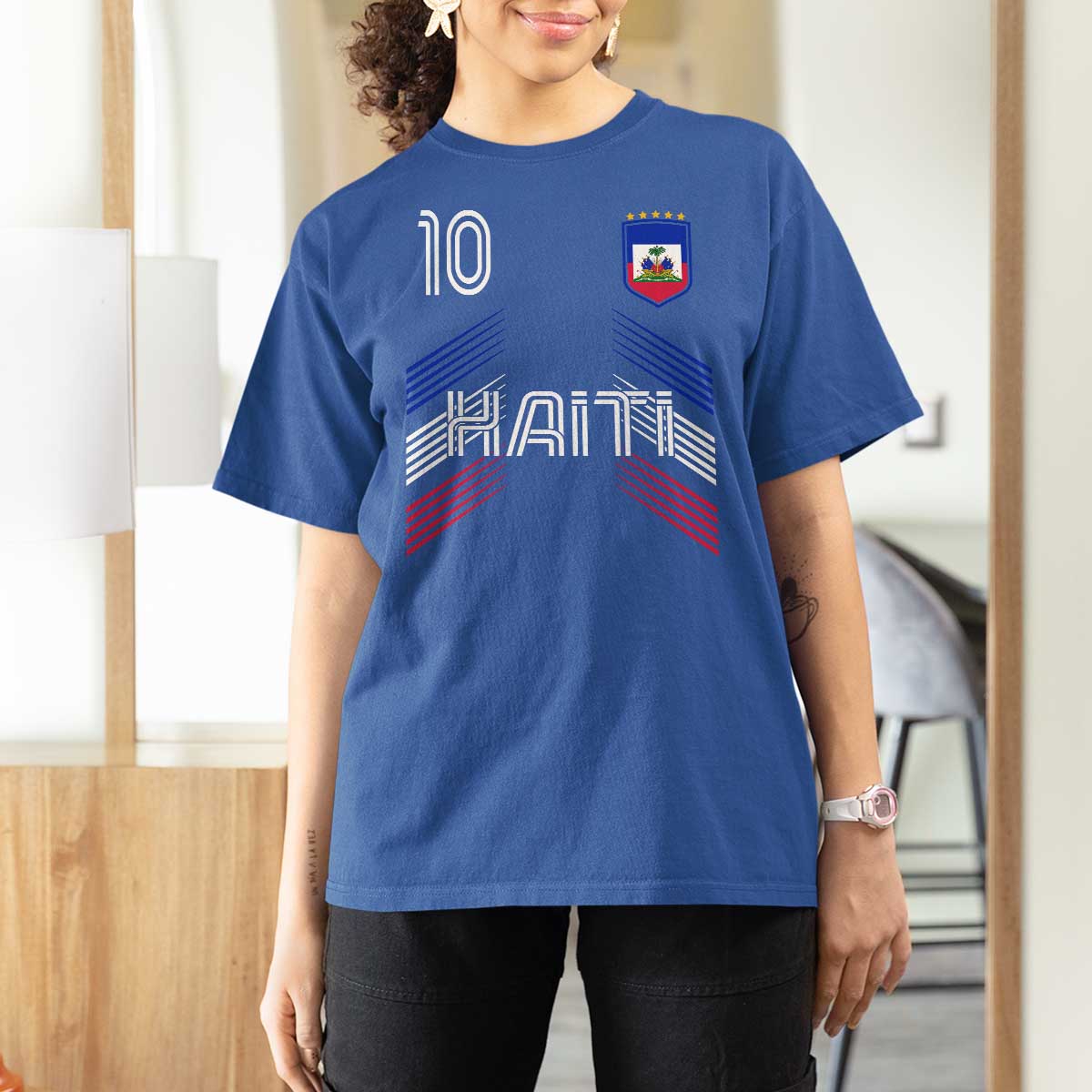 Haiti Soccer T Shirt For Women Haitian Football Fan Pride National Team Support Graphic
