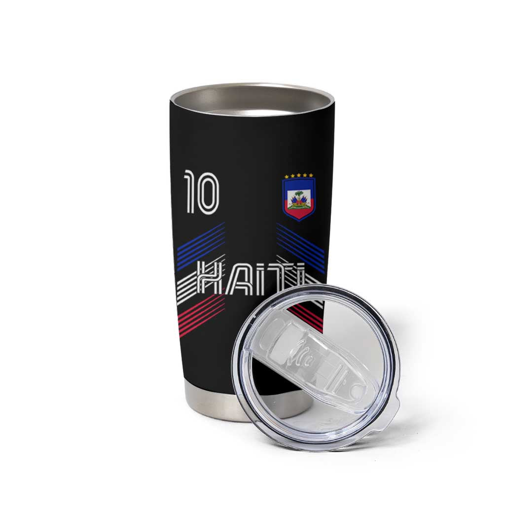 Haiti Soccer Tumbler Cup Haitian Football Fan Pride National Team Support Graphic