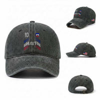 Haiti Soccer Washed Cotton Baseball Cap Haitian Football Fan Pride National Team Support Graphic