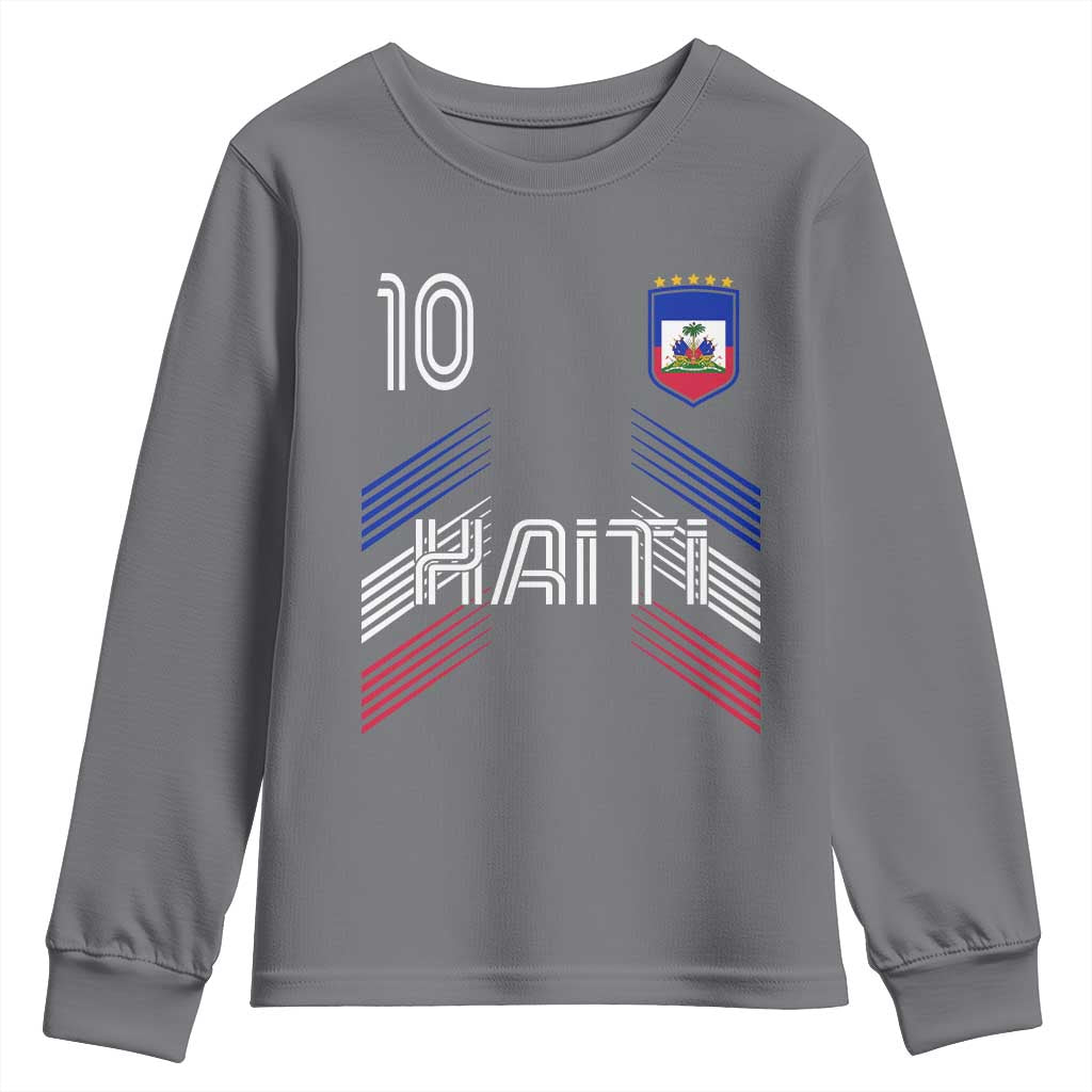Haiti Soccer Youth Sweatshirt Haitian Football Fan Pride National Team Support Graphic