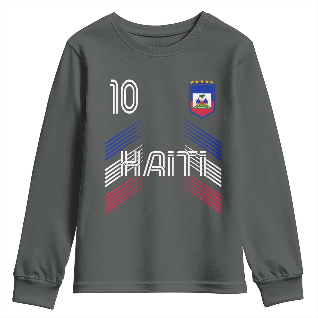 Haiti Soccer Youth Sweatshirt Haitian Football Fan Pride National Team Support Graphic