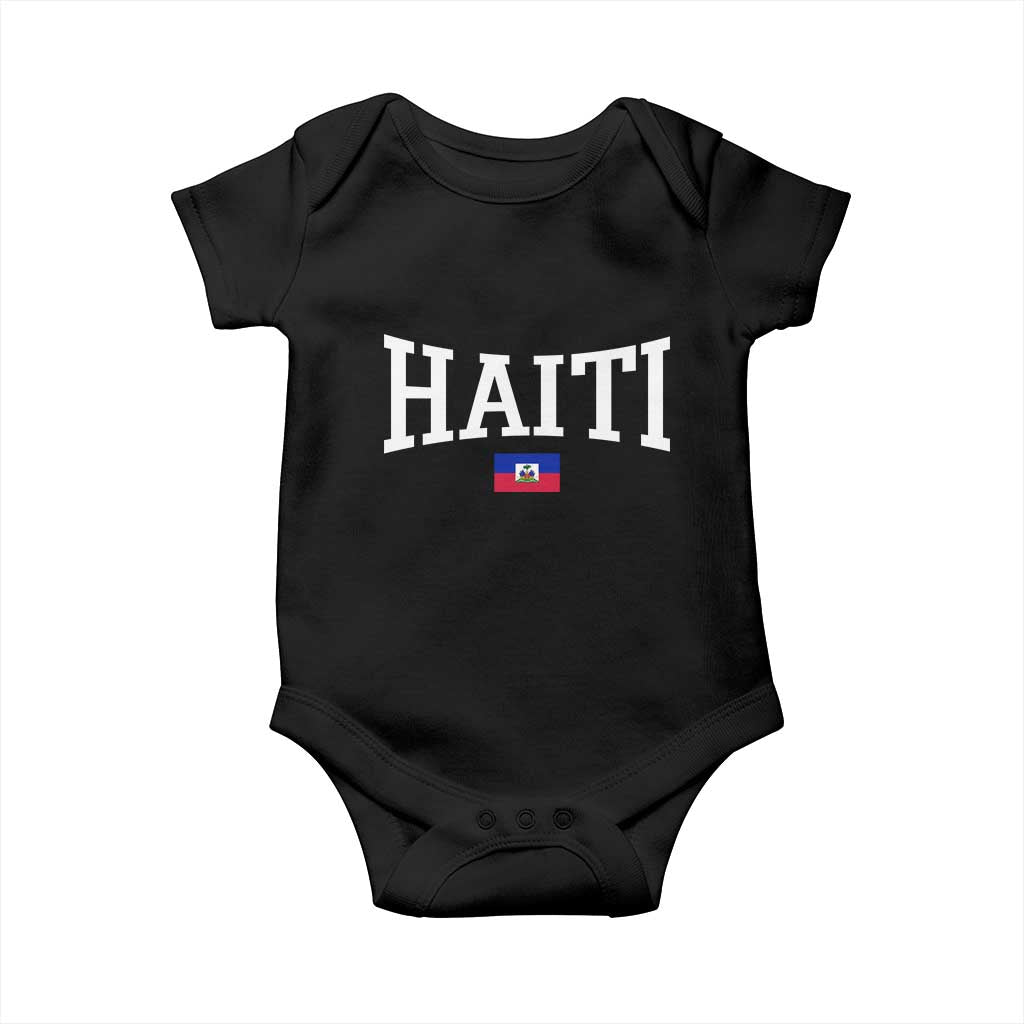 Haiti Haitian Flag Caribbean Souvenir Baby Onesie Vintage Varsity Sports