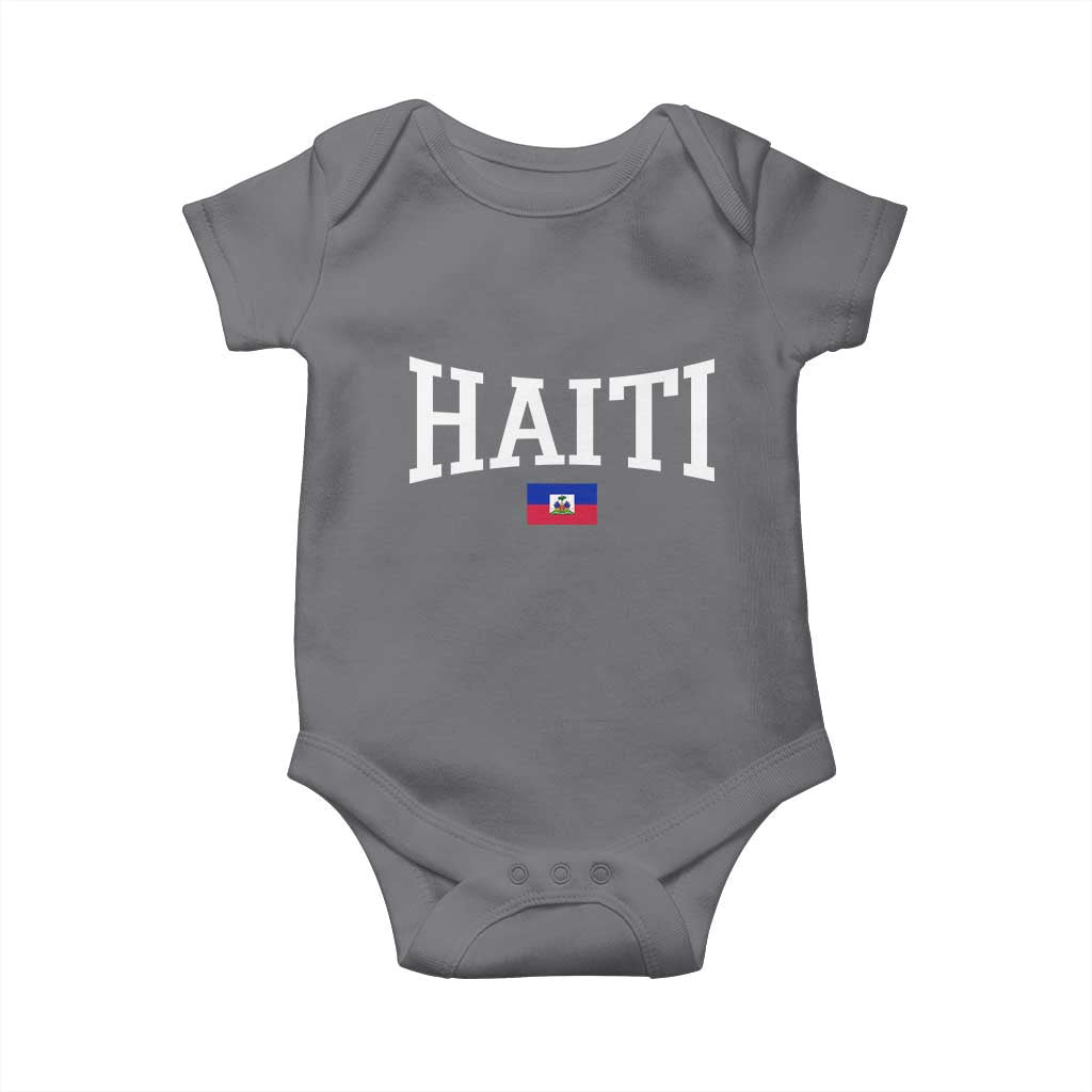 Haiti Haitian Flag Caribbean Souvenir Baby Onesie Vintage Varsity Sports