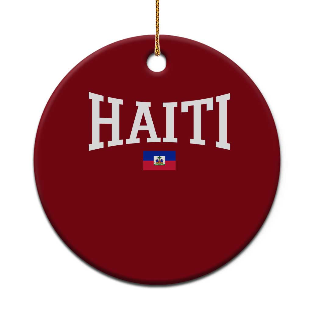 Haiti Haitian Flag Caribbean Souvenir Ceramic Ornament Vintage Varsity Sports