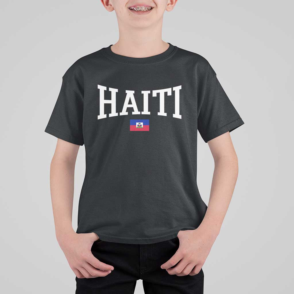 Haiti Haitian Flag Caribbean Souvenir T Shirt For Kid Vintage Varsity Sports