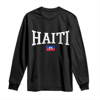 Haiti Haitian Flag Caribbean Souvenir Long Sleeve Shirt Vintage Varsity Sports