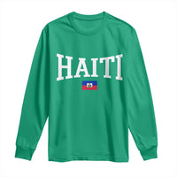 Haiti Haitian Flag Caribbean Souvenir Long Sleeve Shirt Vintage Varsity Sports