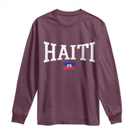 Haiti Haitian Flag Caribbean Souvenir Long Sleeve Shirt Vintage Varsity Sports