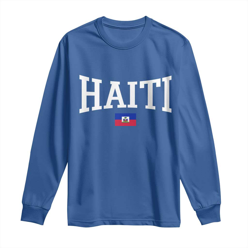 Haiti Haitian Flag Caribbean Souvenir Long Sleeve Shirt Vintage Varsity Sports