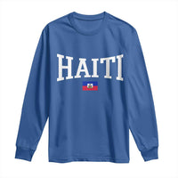 Haiti Haitian Flag Caribbean Souvenir Long Sleeve Shirt Vintage Varsity Sports