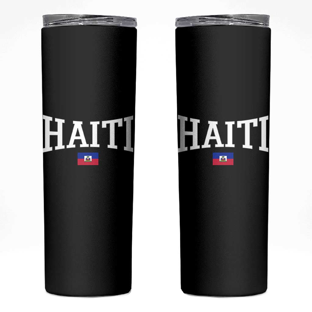 Haiti Haitian Flag Caribbean Souvenir Skinny Tumbler Vintage Varsity Sports