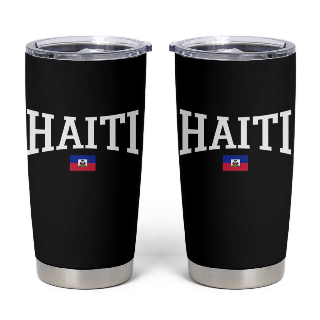 Haiti Haitian Flag Caribbean Souvenir Tumbler Cup Vintage Varsity Sports