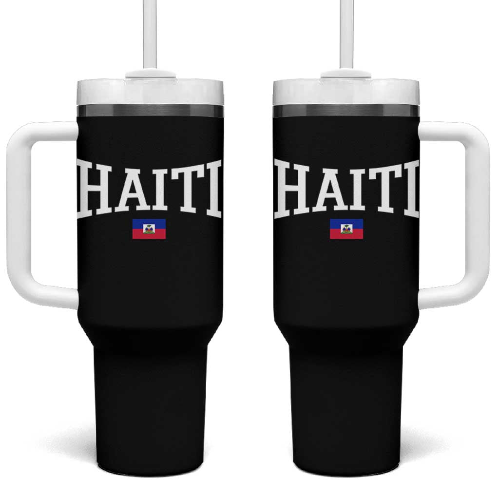 Haiti Haitian Flag Caribbean Souvenir Tumbler With Handle Vintage Varsity Sports