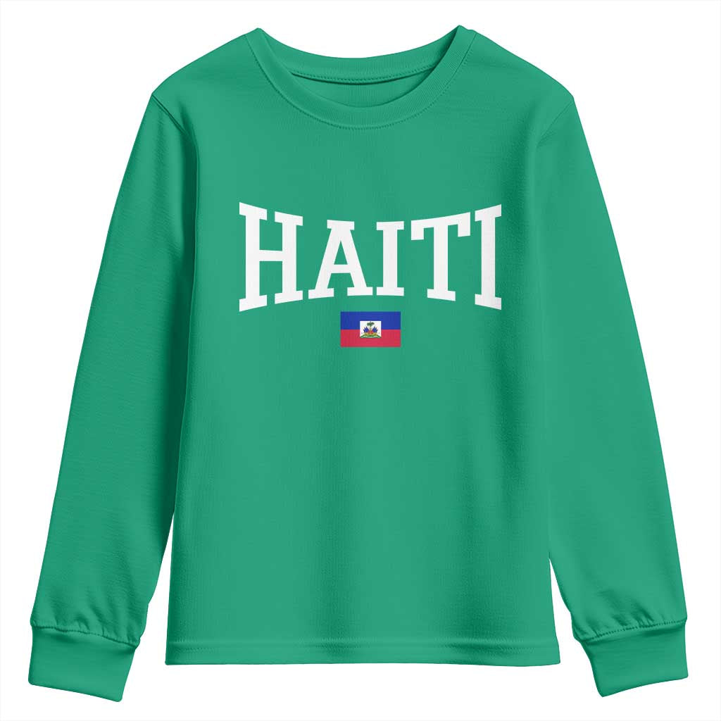 Haiti Haitian Flag Caribbean Souvenir Youth Sweatshirt Vintage Varsity Sports