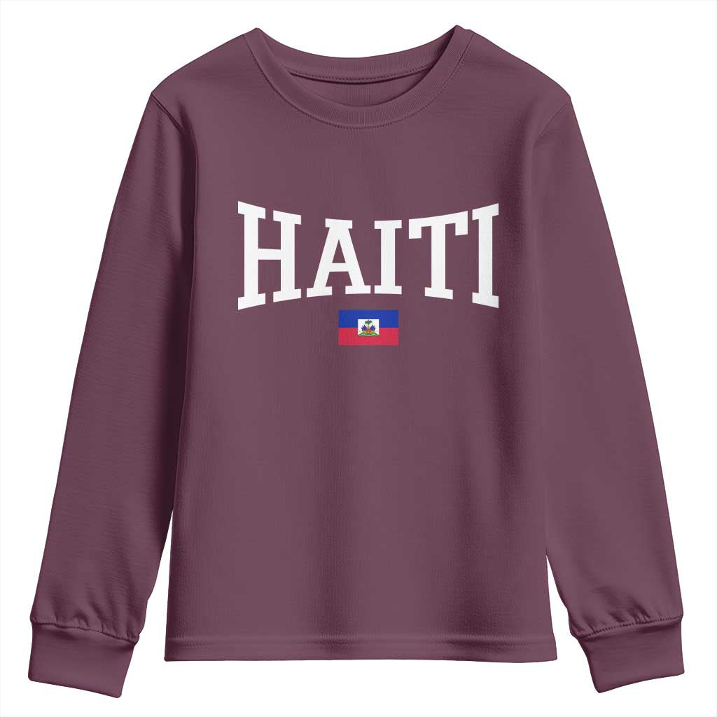 Haiti Haitian Flag Caribbean Souvenir Youth Sweatshirt Vintage Varsity Sports