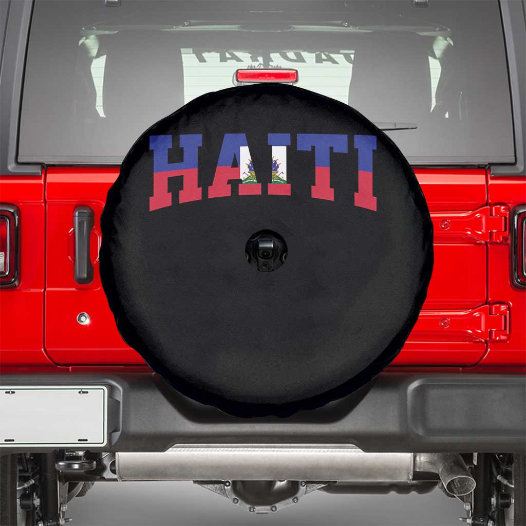 Vintage Haiti Spare Tire Cover Varsity Haitian Flag Classic Haitian Pride College Style