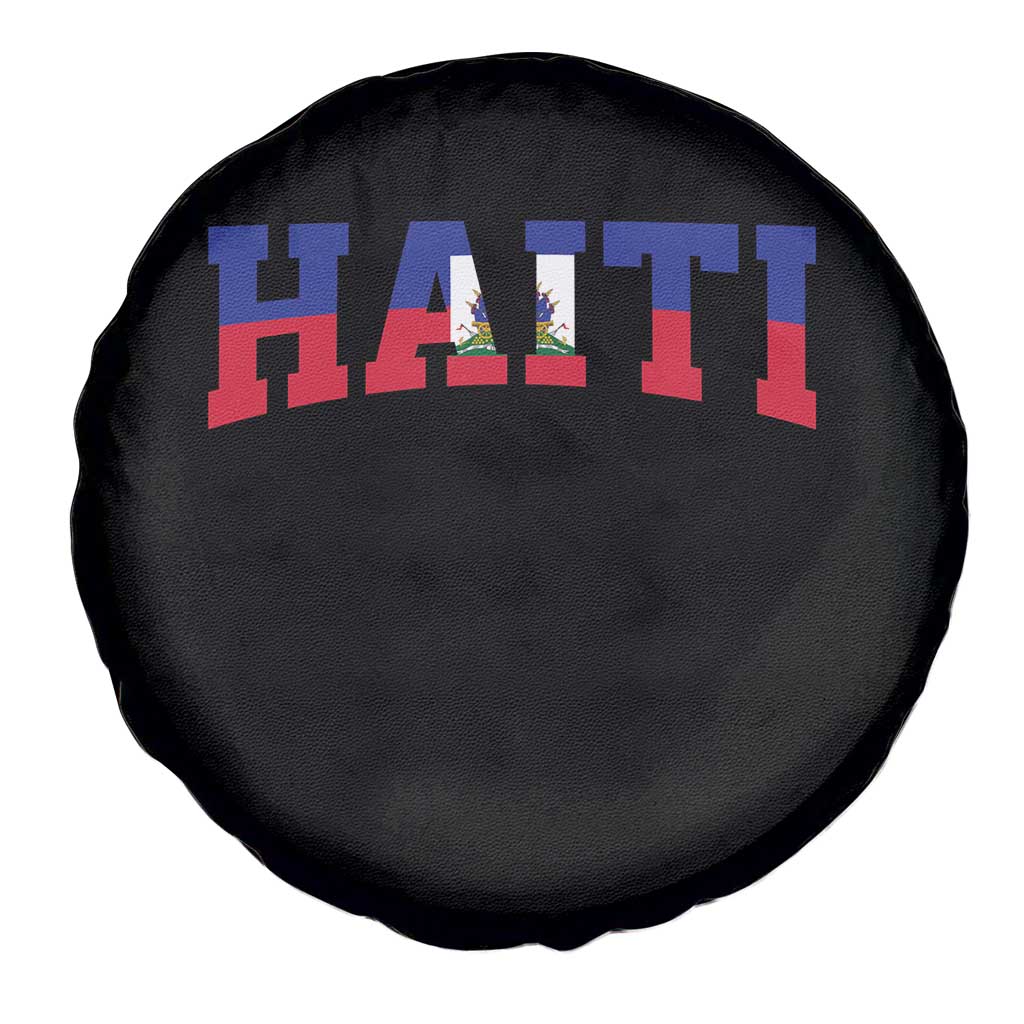 Vintage Haiti Spare Tire Cover Varsity Haitian Flag Classic Haitian Pride College Style