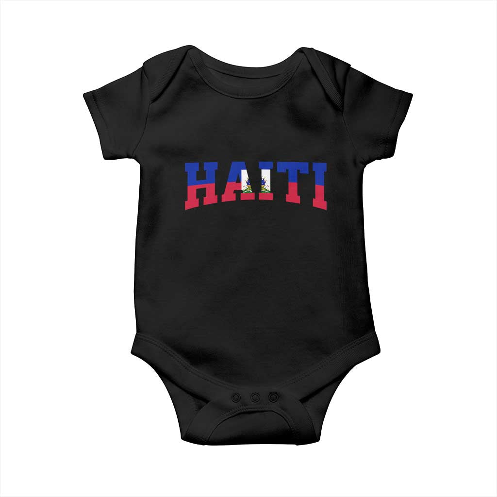 Vintage Haiti Baby Onesie Varsity Haitian Flag Classic Haitian Pride College Style