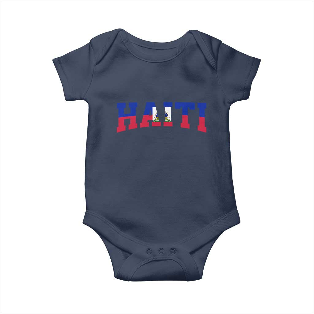 Vintage Haiti Baby Onesie Varsity Haitian Flag Classic Haitian Pride College Style