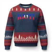 Vintage Haiti Ugly Christmas Sweater Varsity Haitian Flag Classic Haitian Pride College Style