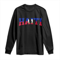 Vintage Haiti Long Sleeve Shirt Varsity Haitian Flag Classic Haitian Pride College Style