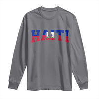 Vintage Haiti Long Sleeve Shirt Varsity Haitian Flag Classic Haitian Pride College Style