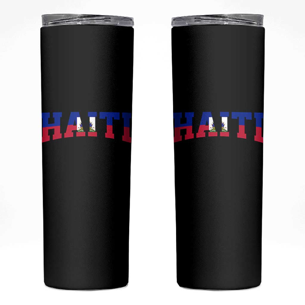 Vintage Haiti Skinny Tumbler Varsity Haitian Flag Classic Haitian Pride College Style