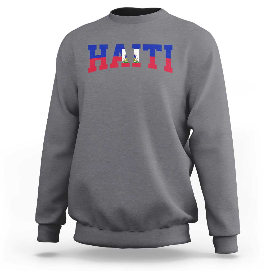 Vintage Haiti Sweatshirt Varsity Haitian Flag Classic Haitian Pride College Style