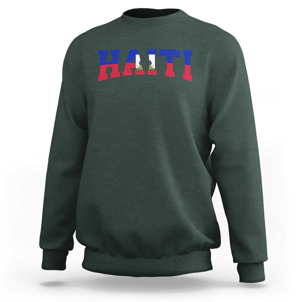 Vintage Haiti Sweatshirt Varsity Haitian Flag Classic Haitian Pride College Style