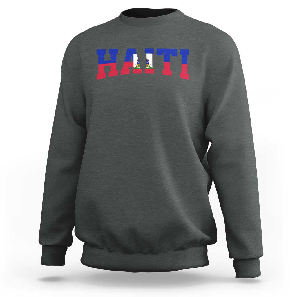 Vintage Haiti Sweatshirt Varsity Haitian Flag Classic Haitian Pride College Style