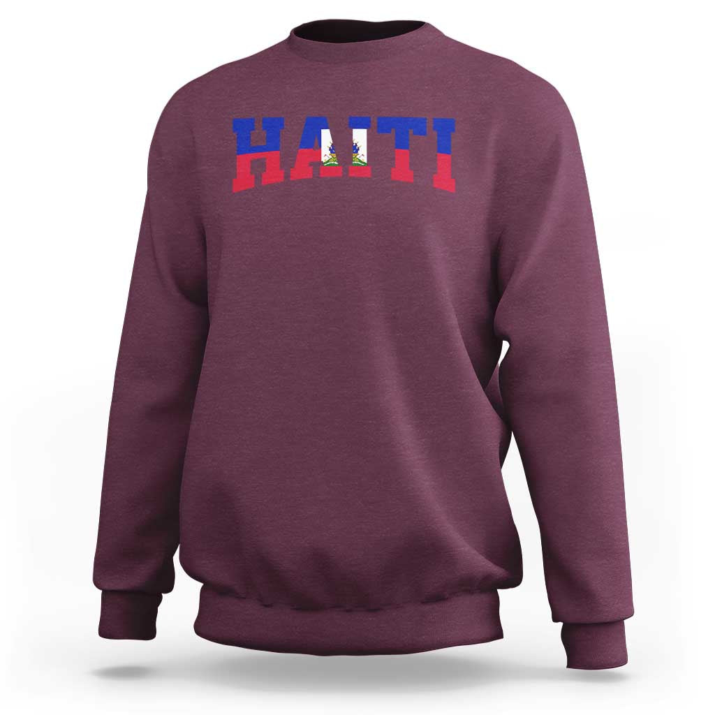 Vintage Haiti Sweatshirt Varsity Haitian Flag Classic Haitian Pride College Style