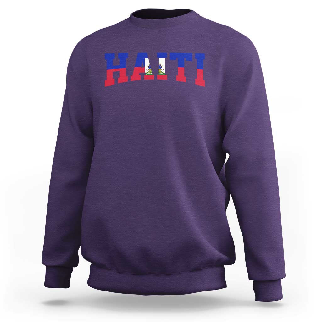 Vintage Haiti Sweatshirt Varsity Haitian Flag Classic Haitian Pride College Style