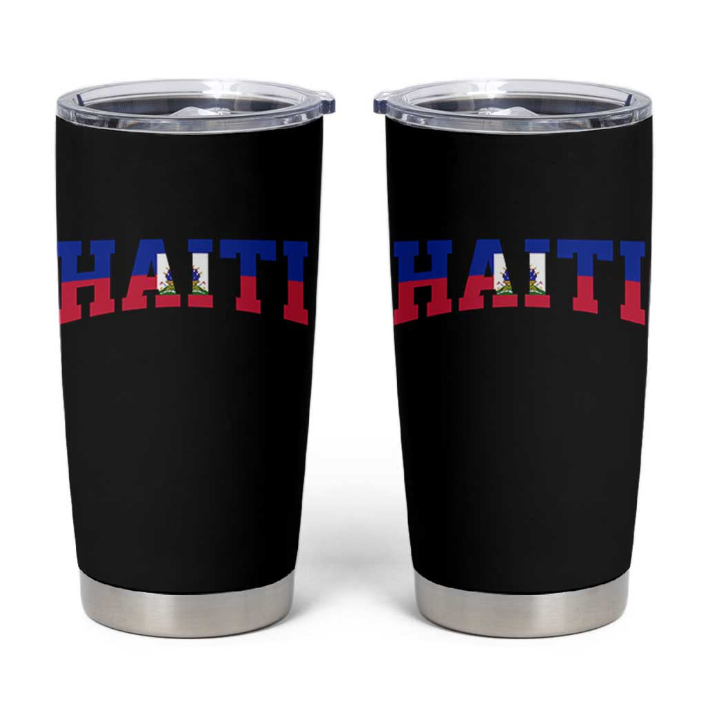 Vintage Haiti Tumbler Cup Varsity Haitian Flag Classic Haitian Pride College Style