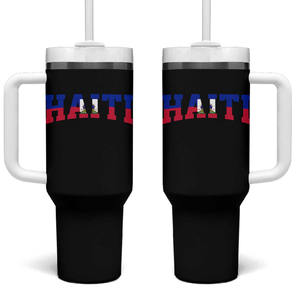 Vintage Haiti Tumbler With Handle Varsity Haitian Flag Classic Haitian Pride College Style