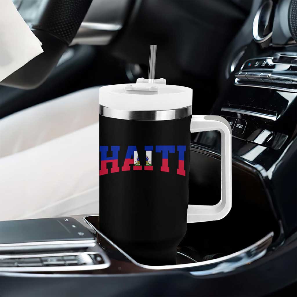 Vintage Haiti Tumbler With Handle Varsity Haitian Flag Classic Haitian Pride College Style