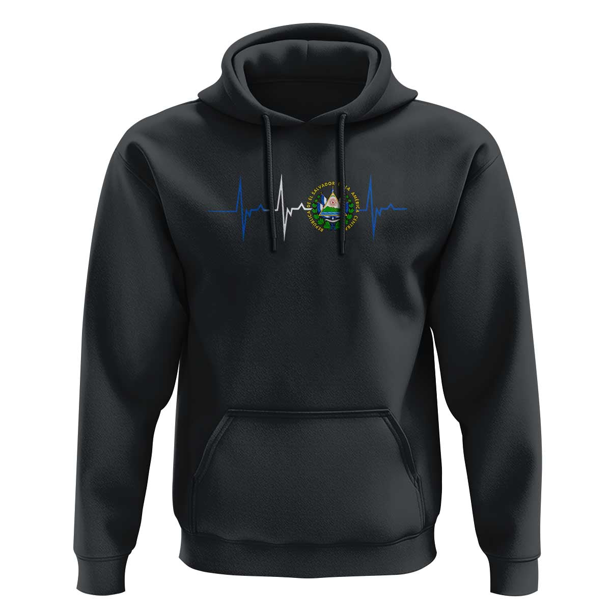 El Salvador Hoodie Vintage Salvadoran Flag Heartbeat Independence Day - Wonder Print Shop
