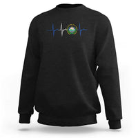 El Salvador Sweatshirt Vintage Salvadoran Flag Heartbeat Independence Day - Wonder Print Shop