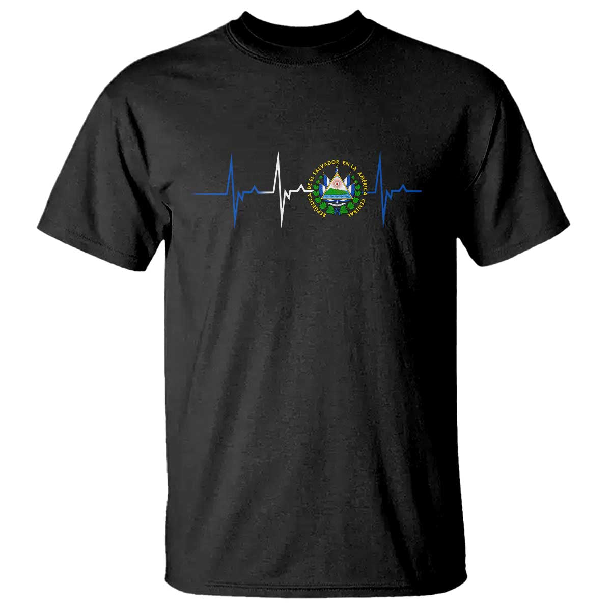 El Salvador T Shirt Vintage Salvadoran Flag Heartbeat Independence Day - Wonder Print Shop