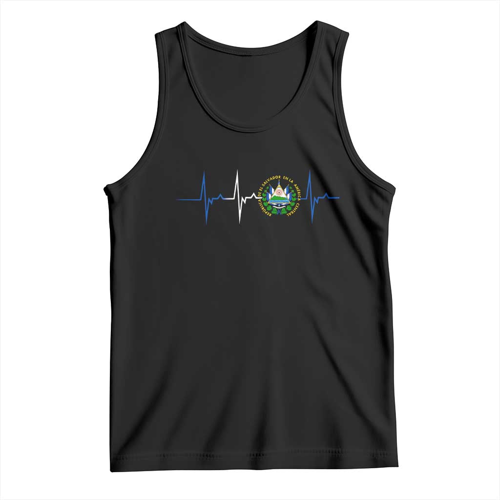 El Salvador Tank Top Vintage Salvadoran Flag Heartbeat Independence Day - Wonder Print Shop