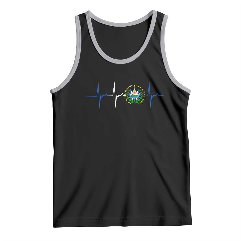El Salvador Tank Top Vintage Salvadoran Flag Heartbeat Independence Day - Wonder Print Shop