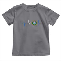 El Salvador Toddler T Shirt Vintage Salvadoran Flag Heartbeat Independence Day - Wonder Print Shop