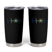 El Salvador Tumbler Cup Vintage Salvadoran Flag Heartbeat Independence Day - Wonder Print Shop