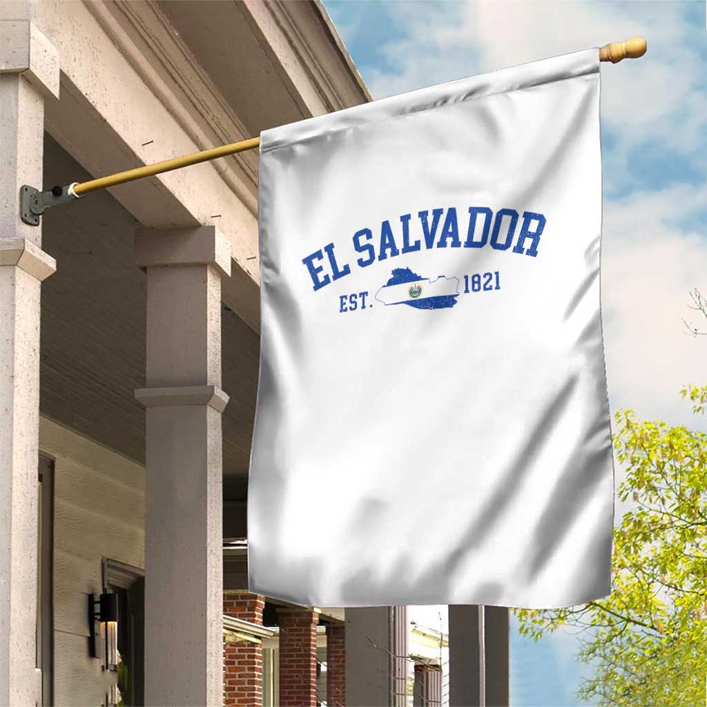 Vintage El Salvador Map Garden Flag Salvadoran Independence Day Jersey Letters - Wonder Print Shop